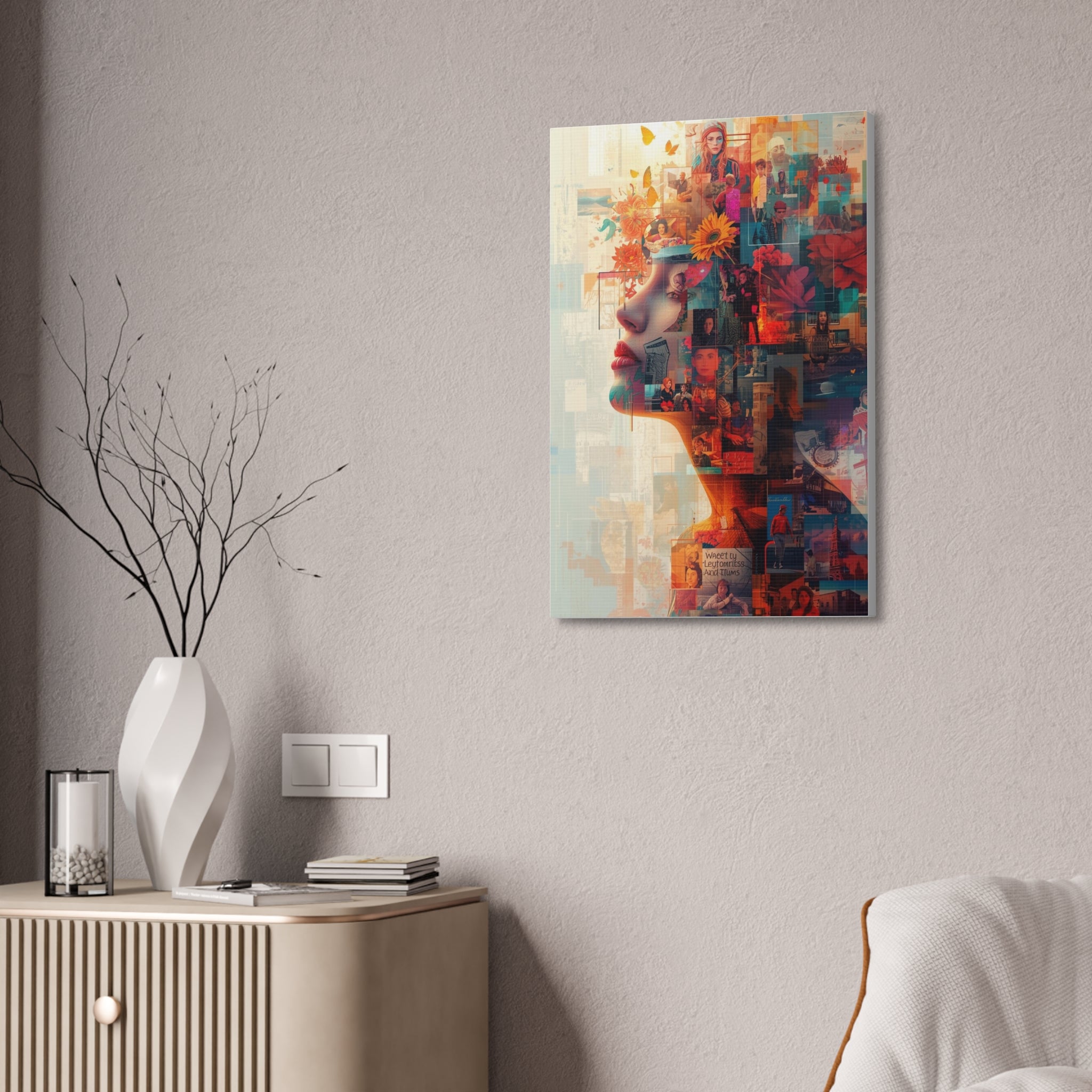 Surreal Floral Portrait Canvas Print — Stretched 1.5"
