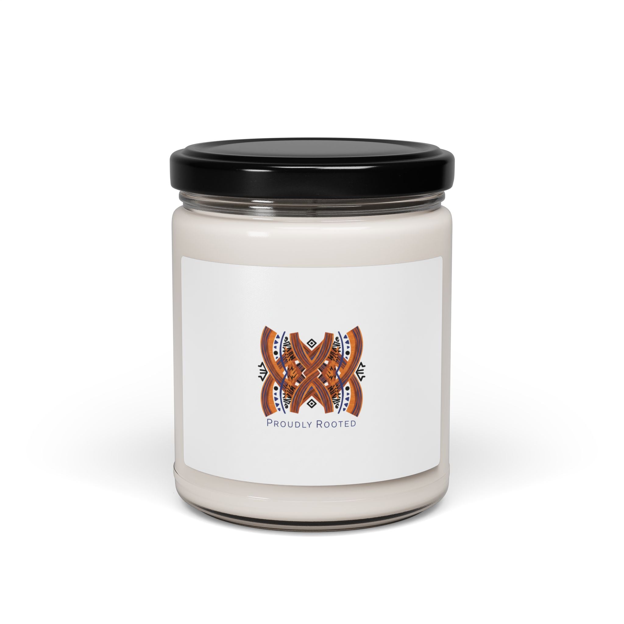 Mudcloth Inspired Pattern Soy Candle | Afro-Bohemian Indigo & Earth Tones