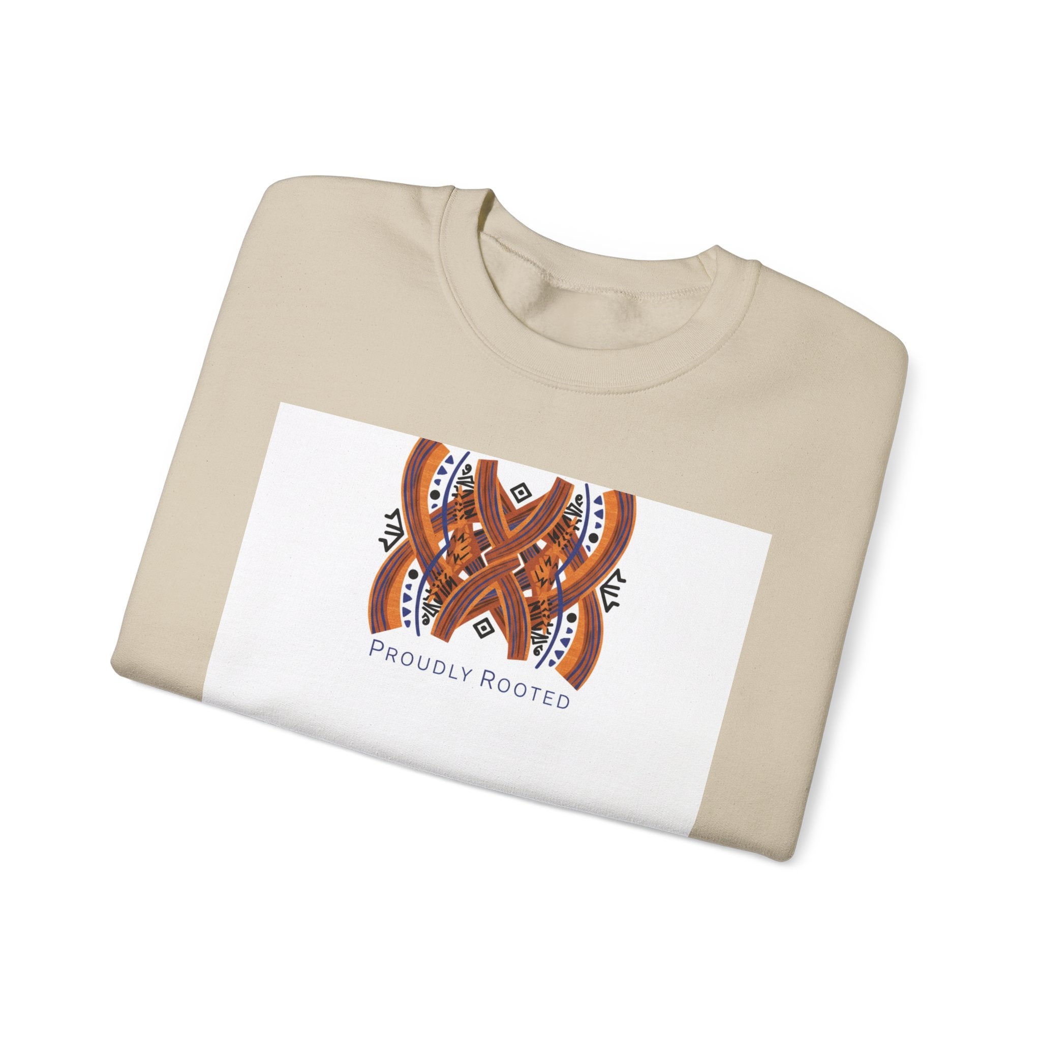 Mudcloth Inspired Motif Sweatshirt | Afro-Bohemian, indigo & ochre tribal pattern