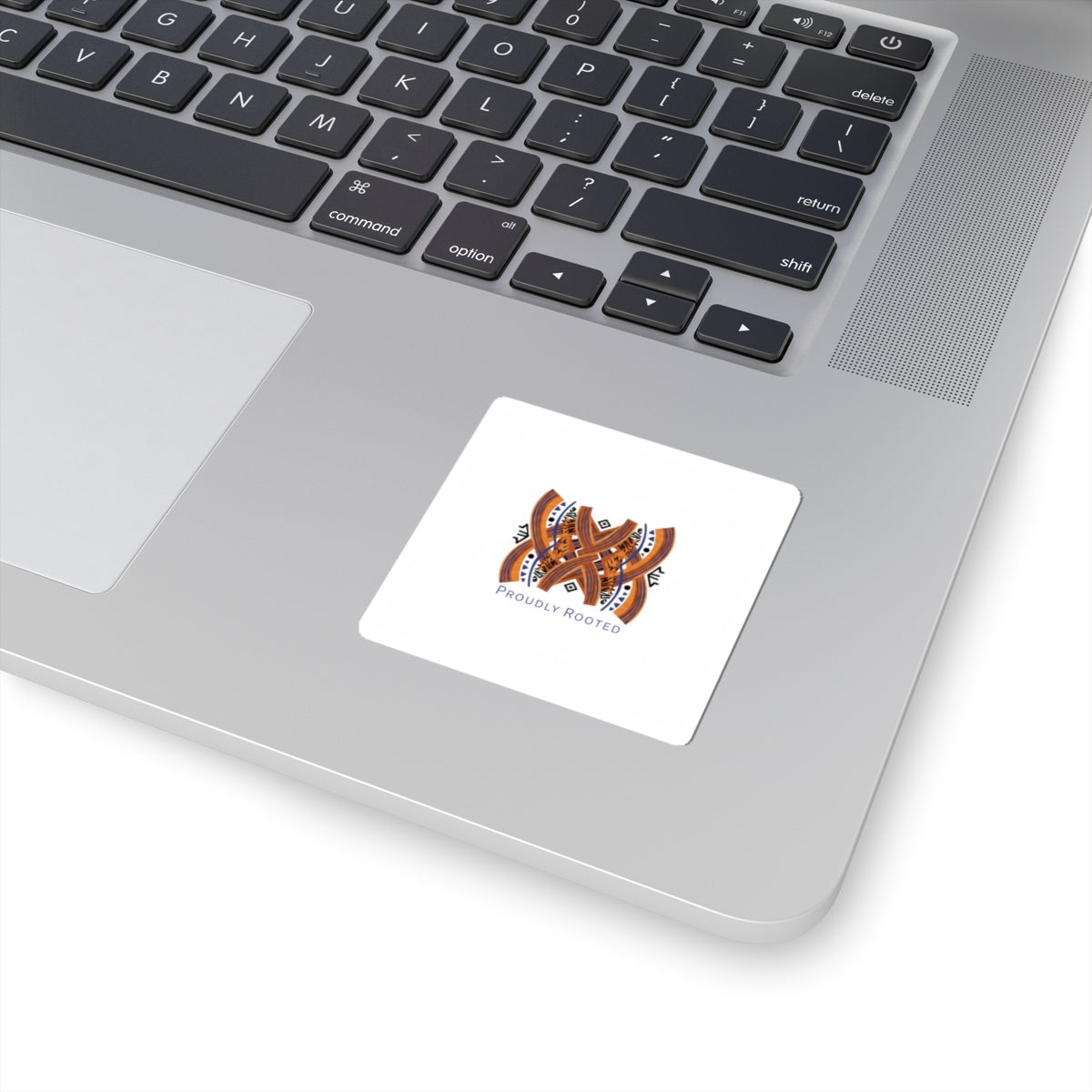 Proudly Rooted Mudcloth Motif Sticker | Afro-Bohemian, Indigo & Earth Tones