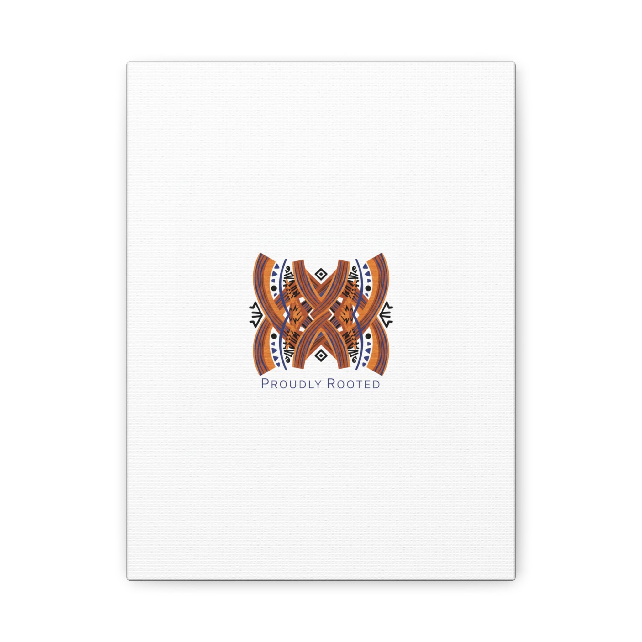 Mudcloth-Inspired Pattern "Proudly Rooted" Canvas | Afro-Bohemian, Indigo & Earth Tones