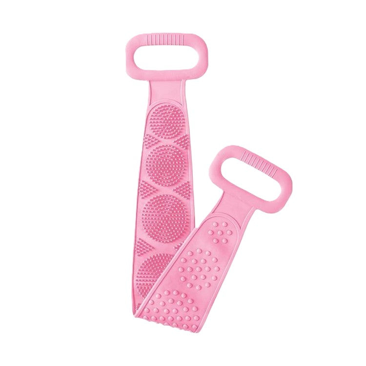Silicone Back Scrubber for Shower – Double-Sided Exfoliating Bath Brush with Handles, Deep Cleansing & Massage