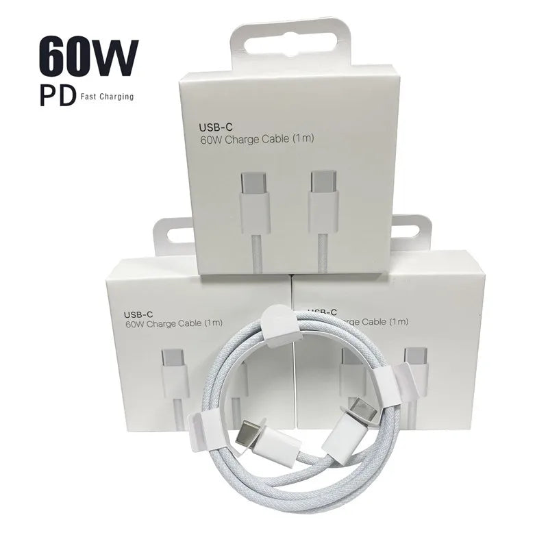 2024 PD 60W USB-C to C Fast Charger Cable for iPhone 15 Pro Max