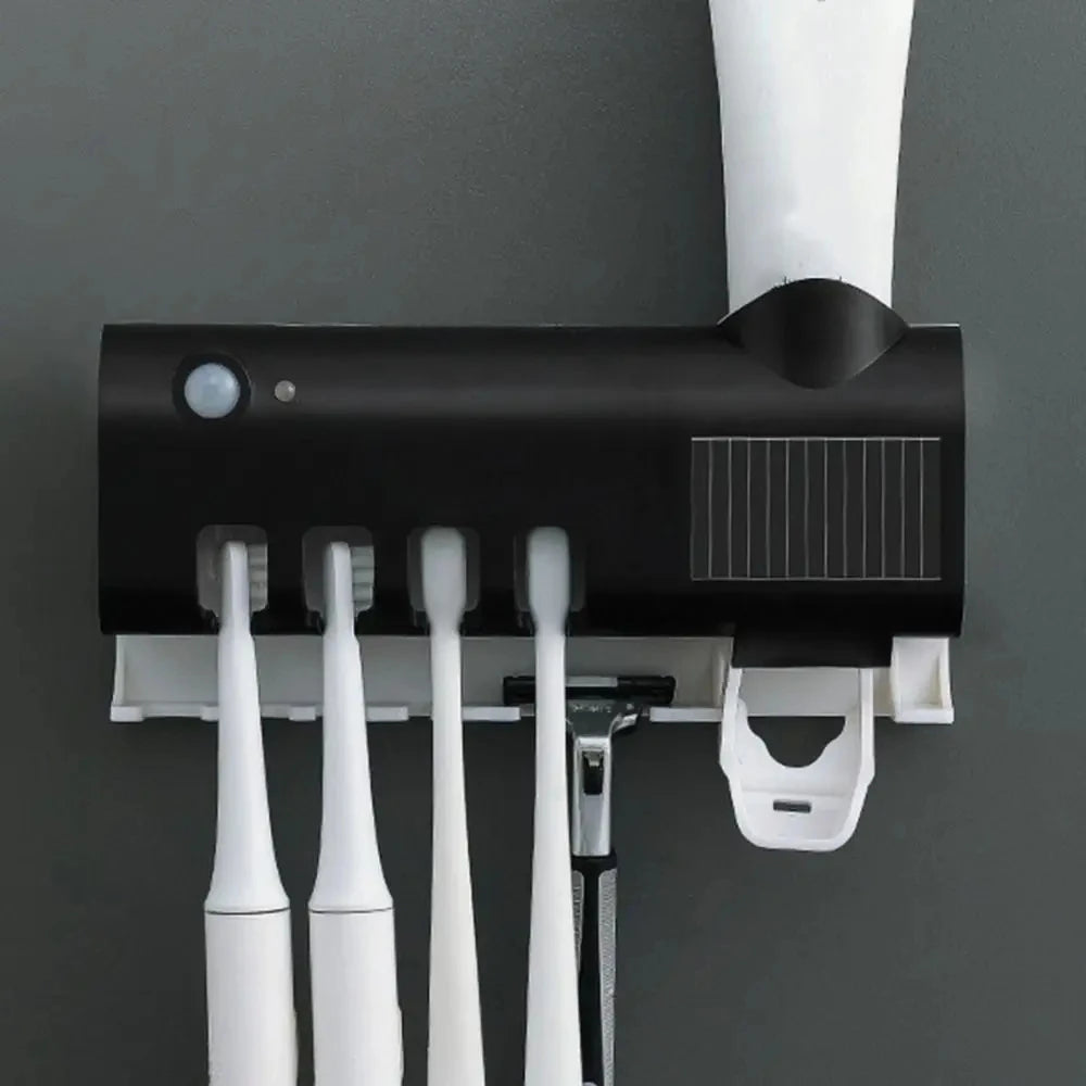 Automatic Toothpaste Dispenser & Toothbrush Holder | Wall Mounted, No-Drill