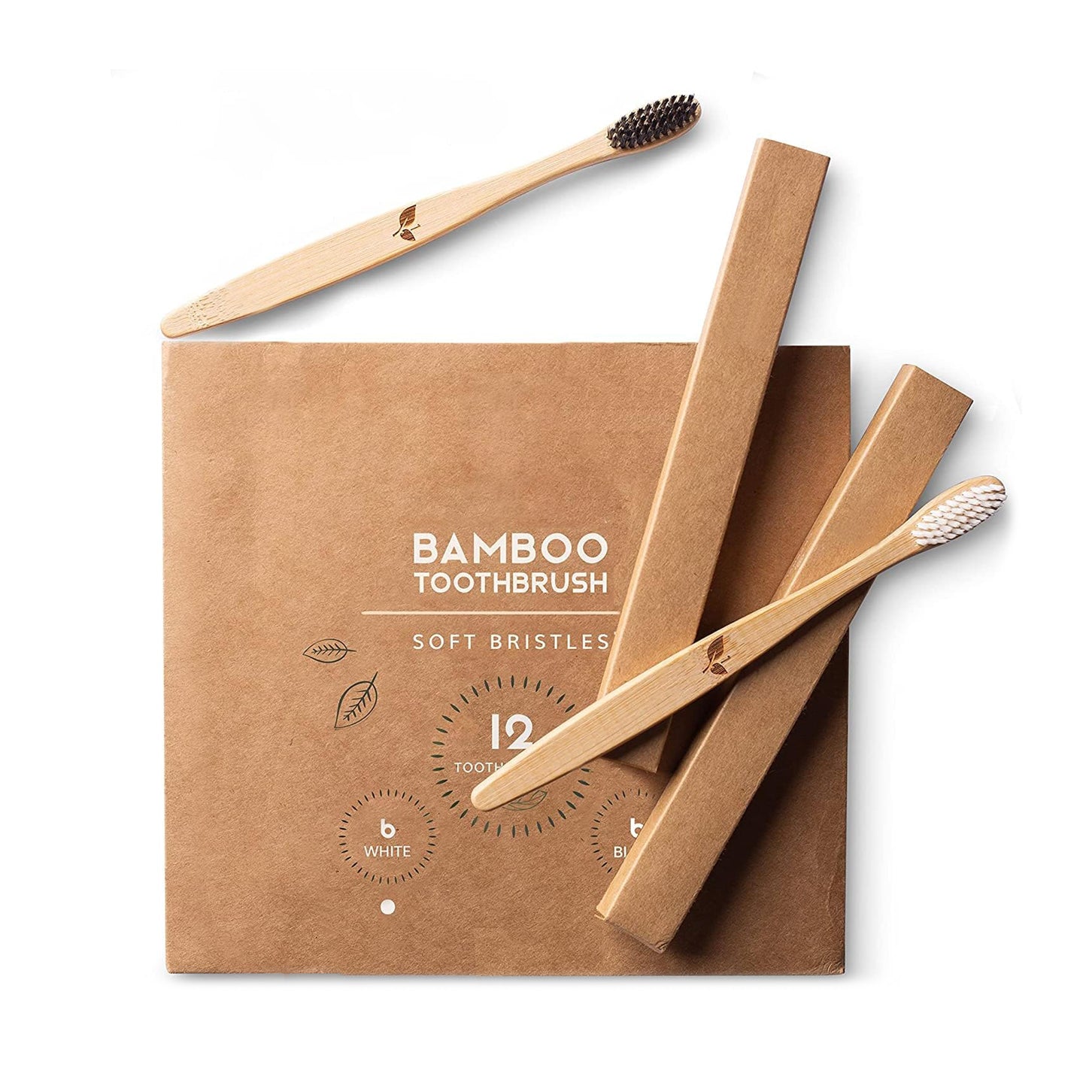 Eco-Friendly Bamboo Toothbrush | Natural Charcoal & Soft Color Bristles