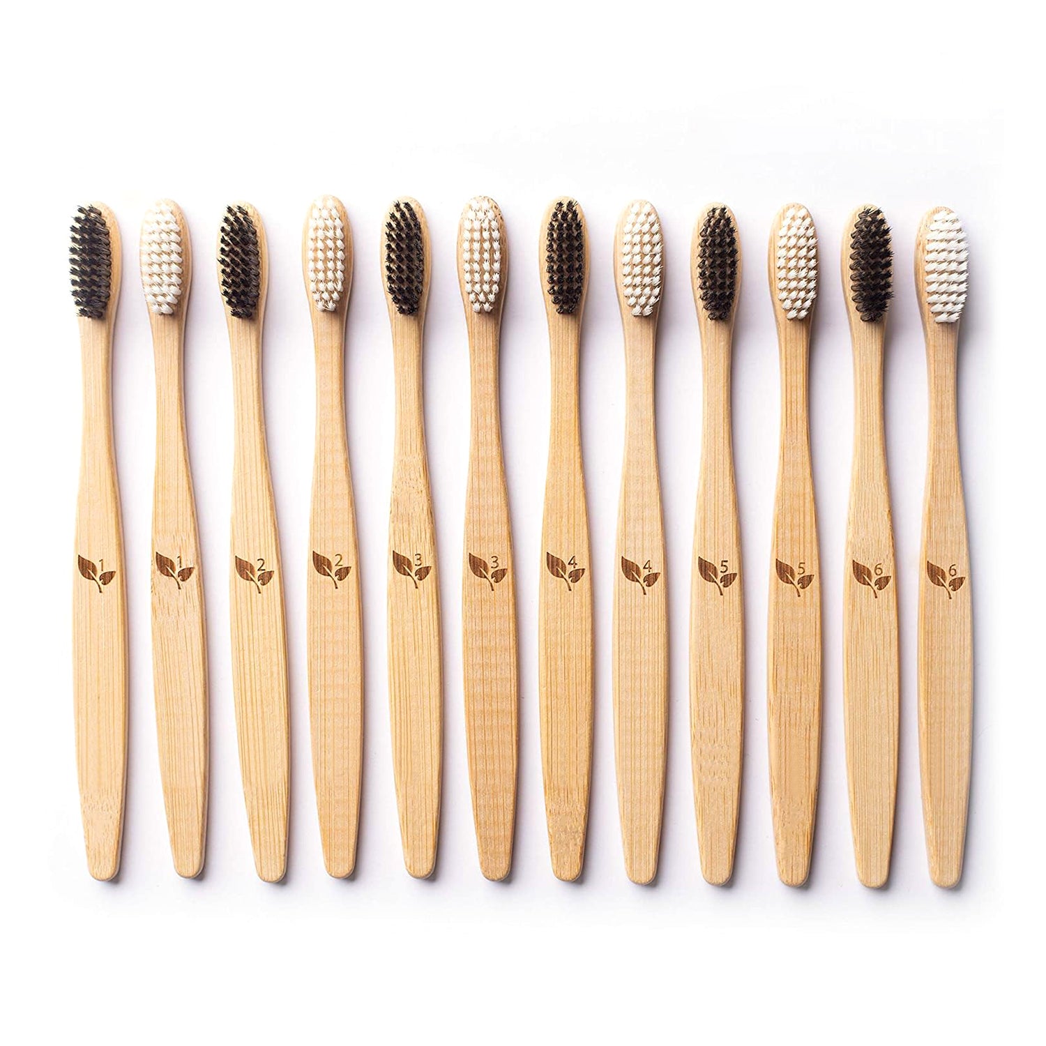 Eco-Friendly Bamboo Toothbrush | Natural Charcoal & Soft Color Bristles