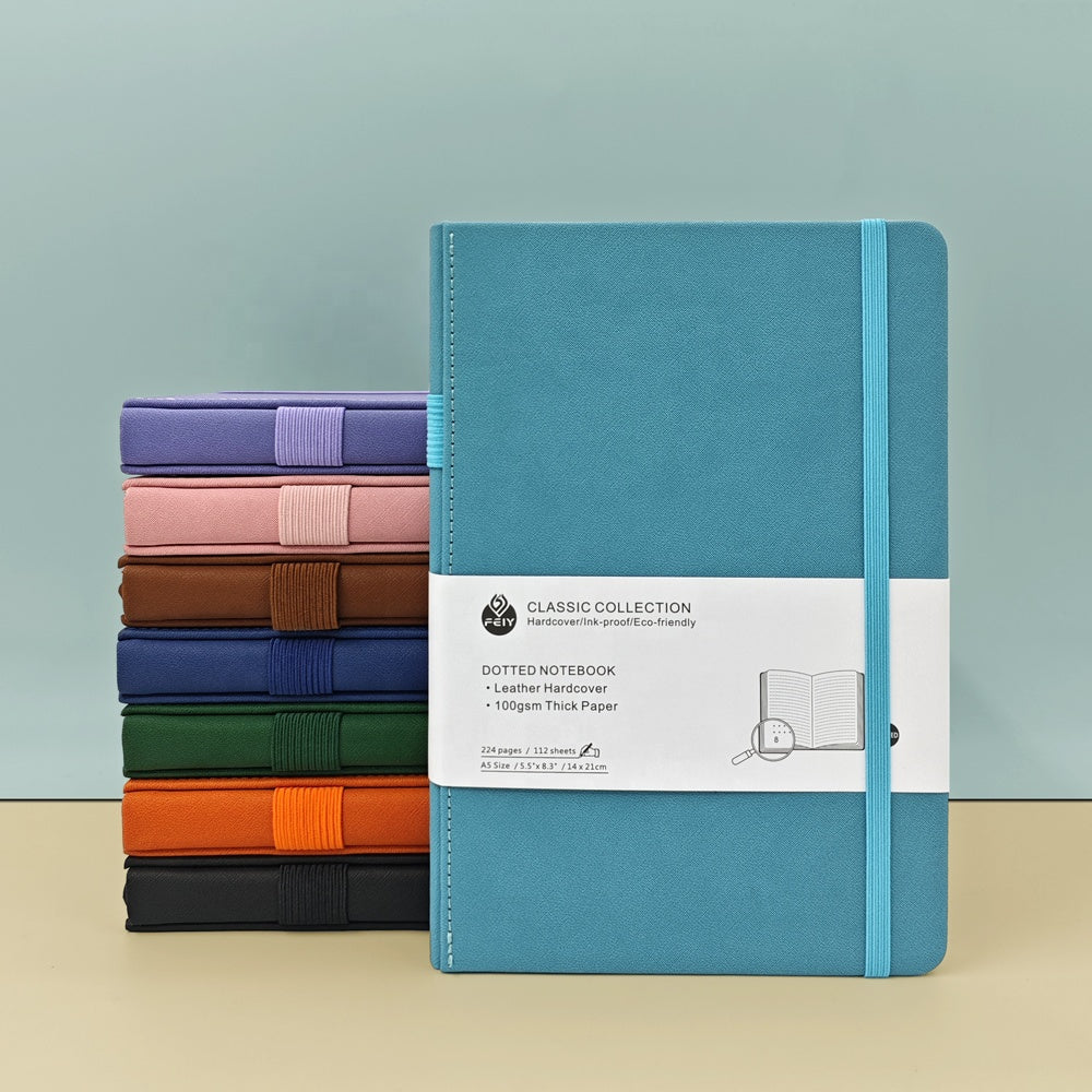 A4 Leather Notebook Gift Set | Personalized PU Meeting Journal for Students