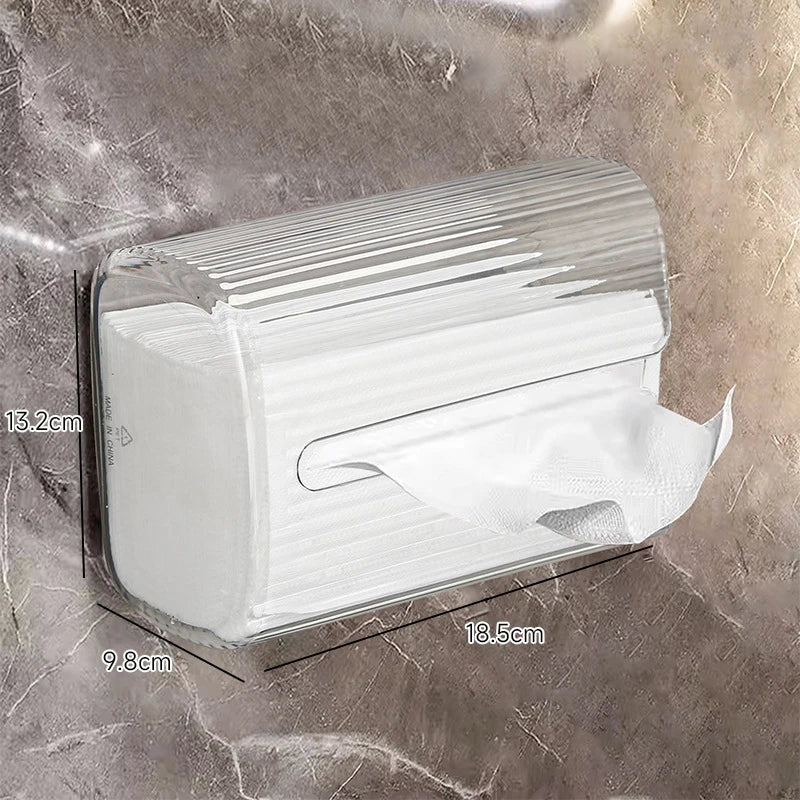 Waterproof Toilet Paper Holder | Wall-Mounted, No-Drill Bathroom Storage Box