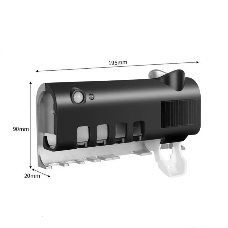 Automatic Toothpaste Dispenser & Toothbrush Holder | Wall Mounted, No-Drill