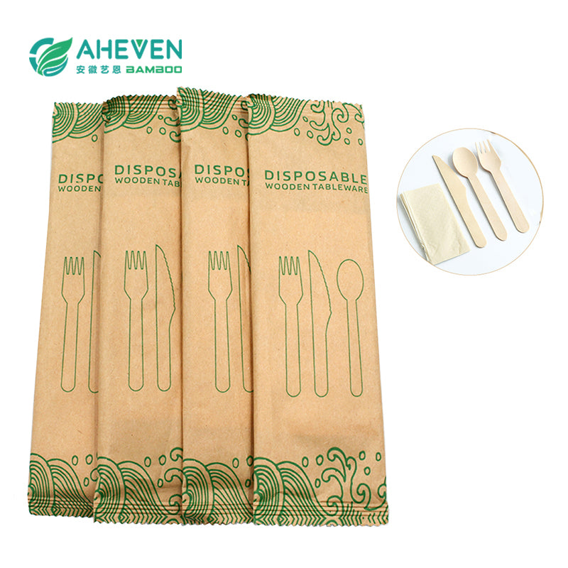 Biodegradable Disposable Cutlery Set | Eco-Friendly Spoon, Fork, Knife & Paper Napkin