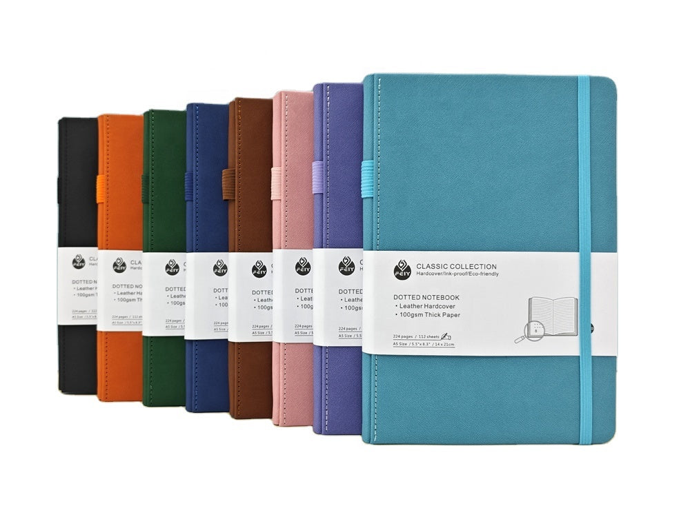 A4 Leather Notebook Gift Set | Personalized PU Meeting Journal for Students