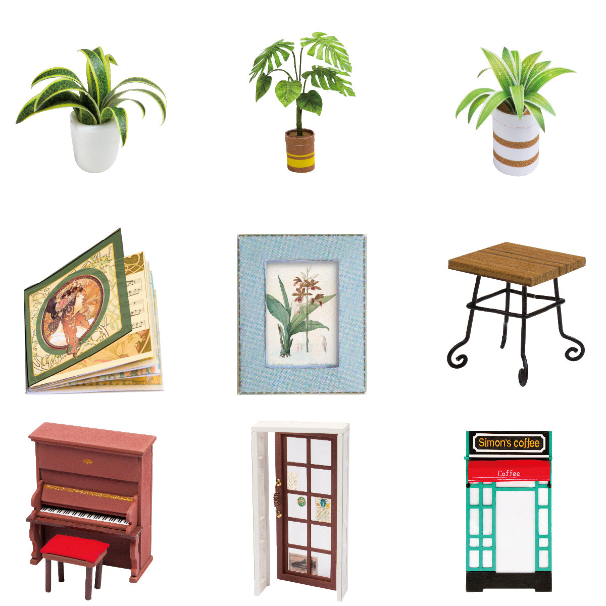 Robotime Rolife DG109 Simon’s Coffee DIY Miniature House Kit – Wooden 3D Puzzle with LED Light for Adults & Craft Hobbyists